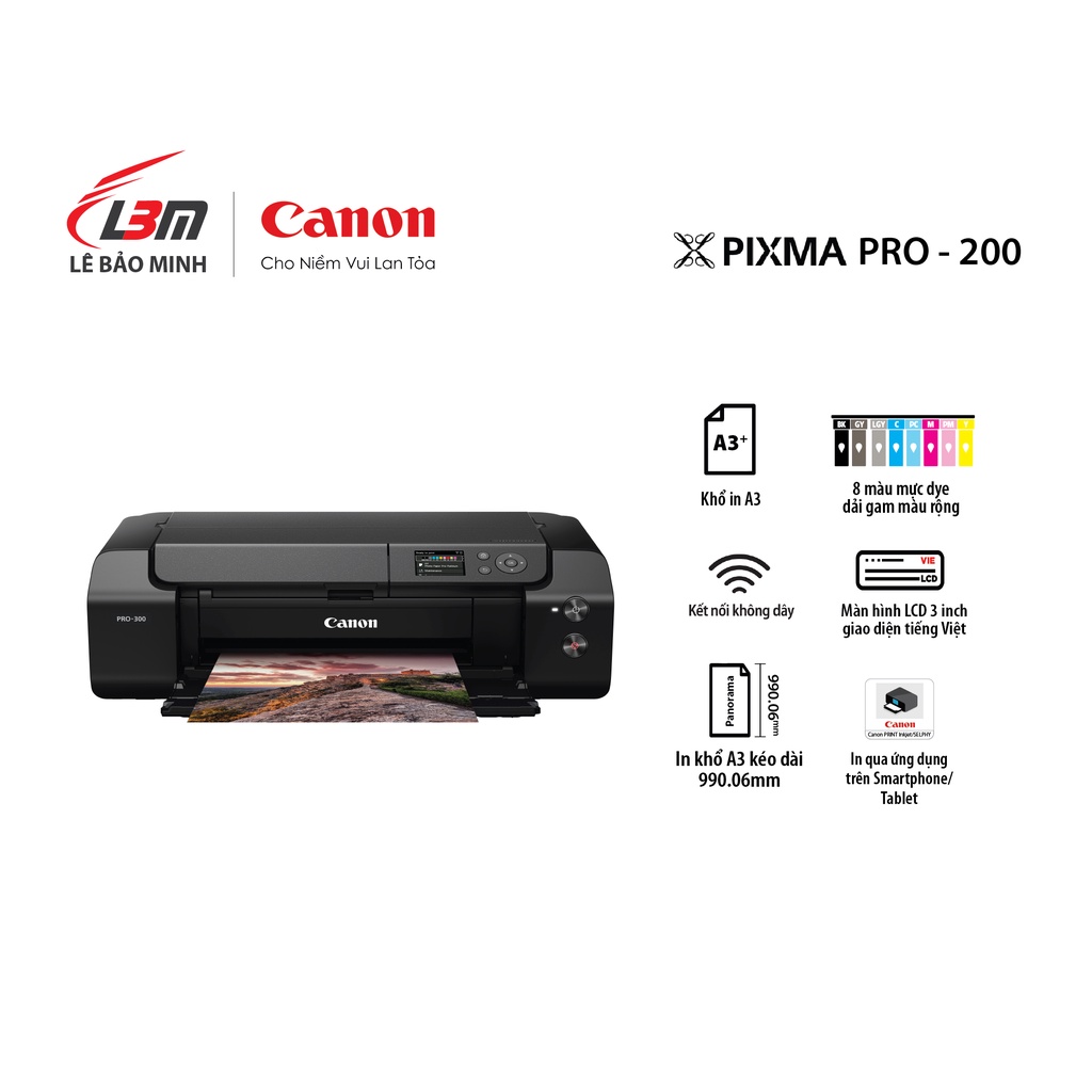 Máy In phun Canon khổ A3 pro-200 - Hàng chính hãng Lê Bảo Minh