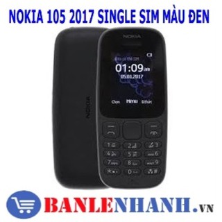 ĐIỆN THOẠI NOKIA 105 2017 1 SIM KÈM PIN CHƯA SẠC MÀU ĐEN