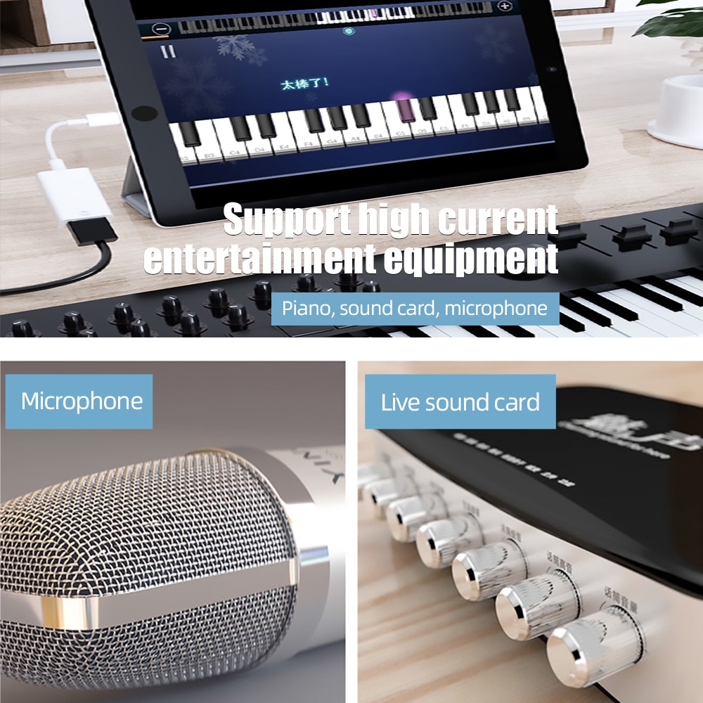 Bộ chuyển đổi OTG sang USB cho chuột/bàn phím/đầu đọc thẻ/máy ảnh/ip/tablet táo ios 13 trở lên