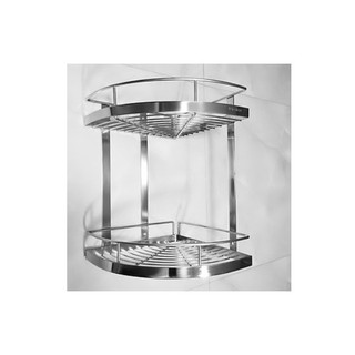 Kệ góc nhà tắm 25cm inox 304 cao cấp có khay xà bông - 2 tầng