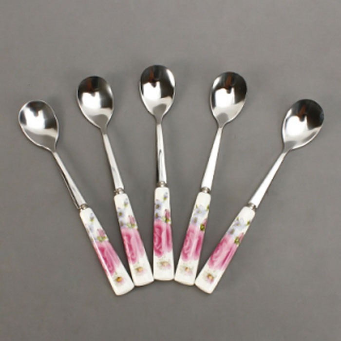 Set 10 thìa cán sứ cao cấp sang trọng