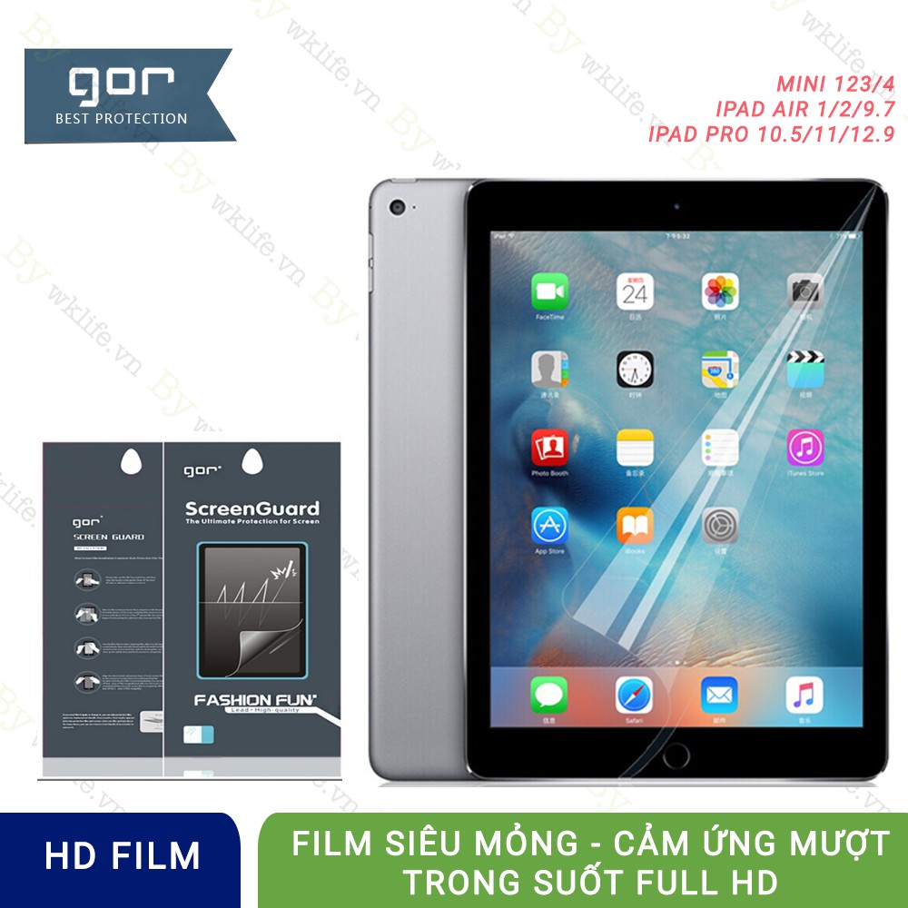 Miếng Dán Film iPad GOR Siêu Mỏng Chống Trầy Full Màn Hình