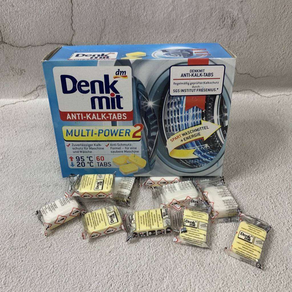 Viên tẩy lồng giặt Denkmit - Hàng Đức - Làm sạch lồng giặt - Khử mùi hôi - giúp quần áo thơm tho - Giá 1 viên