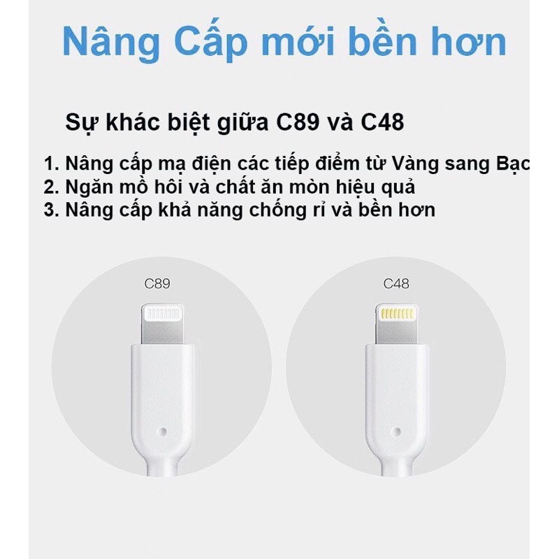 Cáp Sạc Anker Lightning Chuẩn MFI A8152 - Bện Dù Siêu Bền - Chip C89 Chống Cháy - Chiều Dài 1m Dùng Cho iphone ipad