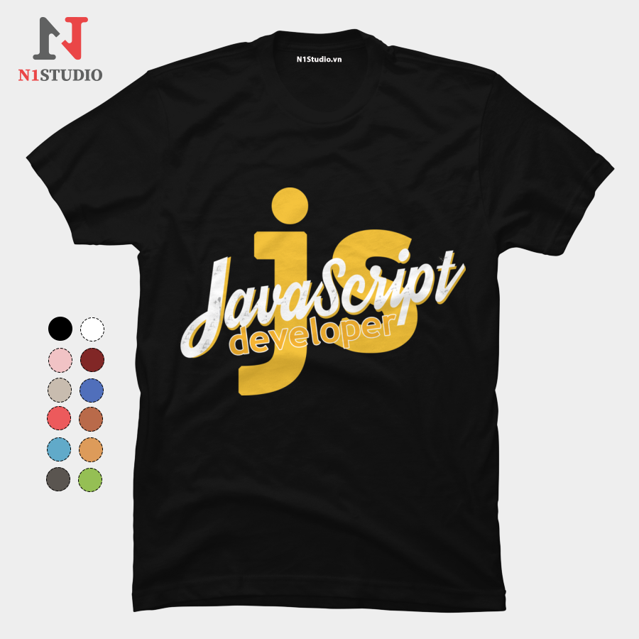 Áo thun unisex cổ tròn Javascript Developer - 3GM Studio vải Cotton dày dặn