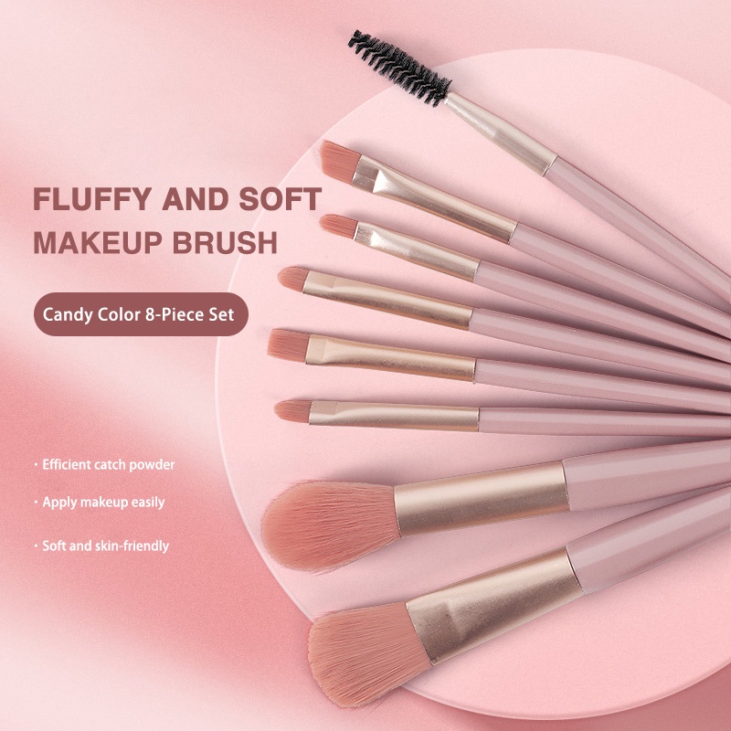 Set 8 cọ trang điểm SUMAX siêu mềm dùng để đánh phấn nền/ phấn mắt/ bắt sáng/ che khuyết điểm 100g