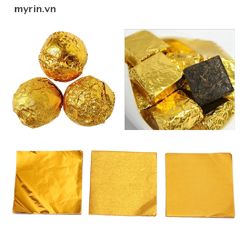 Set 200 Giấy Thiếc Mạ Vàng 8 * 8cm Dùng Để Gói Kẹo / Sô Cô La / Bánh Quy Đa Năng Tiện Dụng