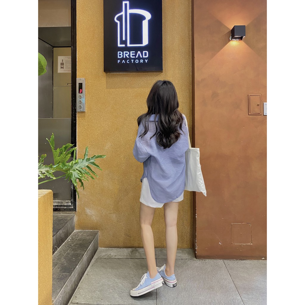 TUBYCATU | Áo sơ mi organza xanh