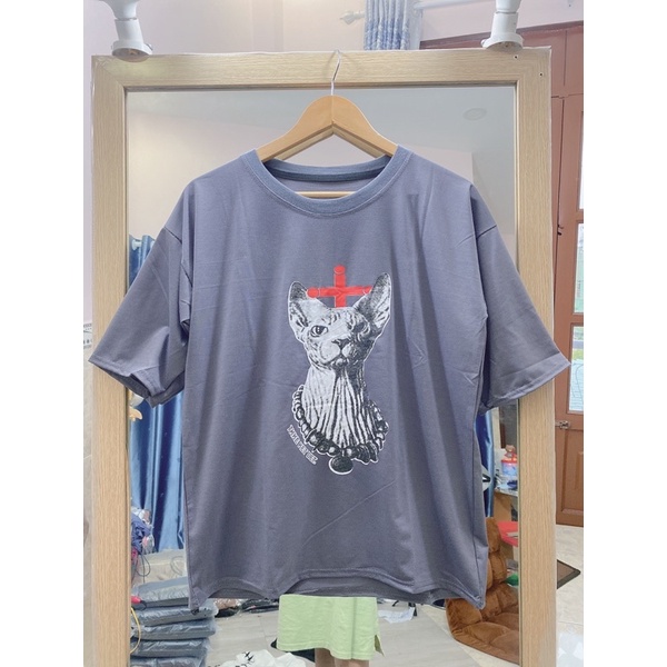 áo thun phom rộng in hoạ tiết( hình thật)