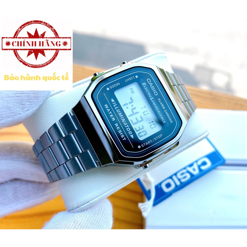 Đồng hồ Casio Nam A168WGG-1ADF thiết kế mặt vuông cổ điển