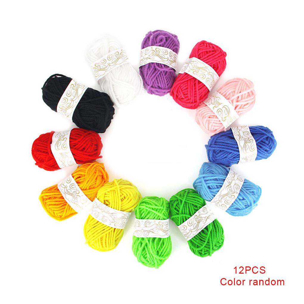 [toyman] Set 12 Cuộn Len Đan Đồ Thủ Công Nhiều Màu Sắc Ngẫu Nhiên LLC