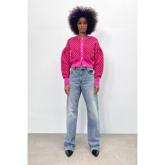 Áo len croptop kèm váy len Zara xuất dư