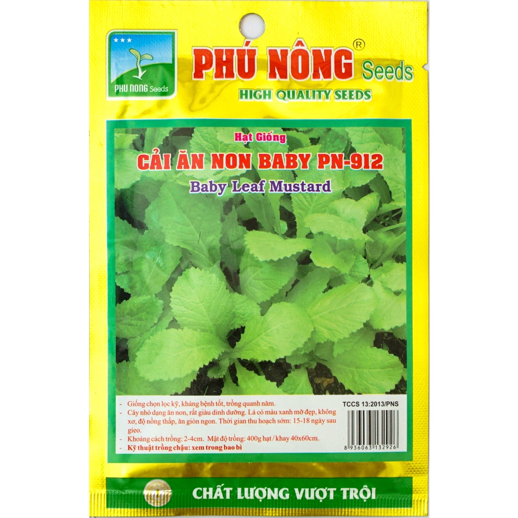 Hạt Giống Cải Bẹ Xanh Ăn Non Baby Phú Nông Thu Hoạch Nhanh- Gói 20gr (HPN-010)