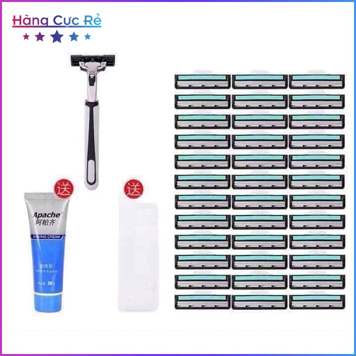 [Tặng Tuýp Kem Cạo Râu] Bộ Dao Cạo Râu Cao Cấp 38 Lưỡi Siêu Bén - Shop Hàng Cực Rẻ