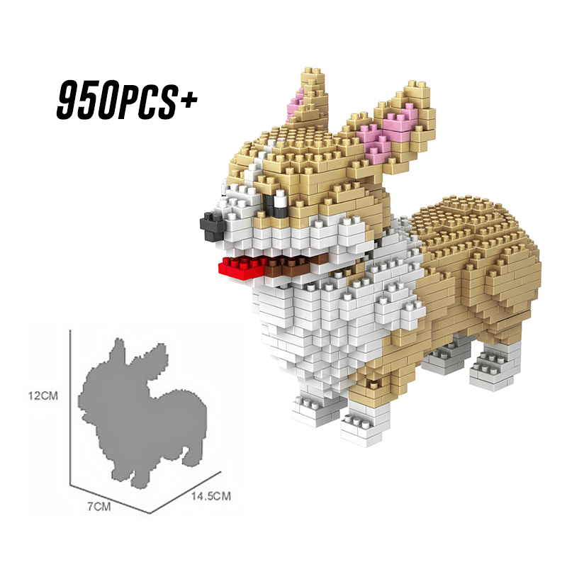 Đồ Chơi Lắp Ráp GOROCK Hình Chó Husky Schnauzer Cho Bé