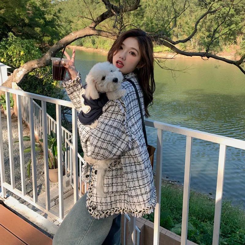 Áo Khoác Dáng Rộng Thời Trang Thu Đông Phong Cách Hàn Quốc Cho Nữ