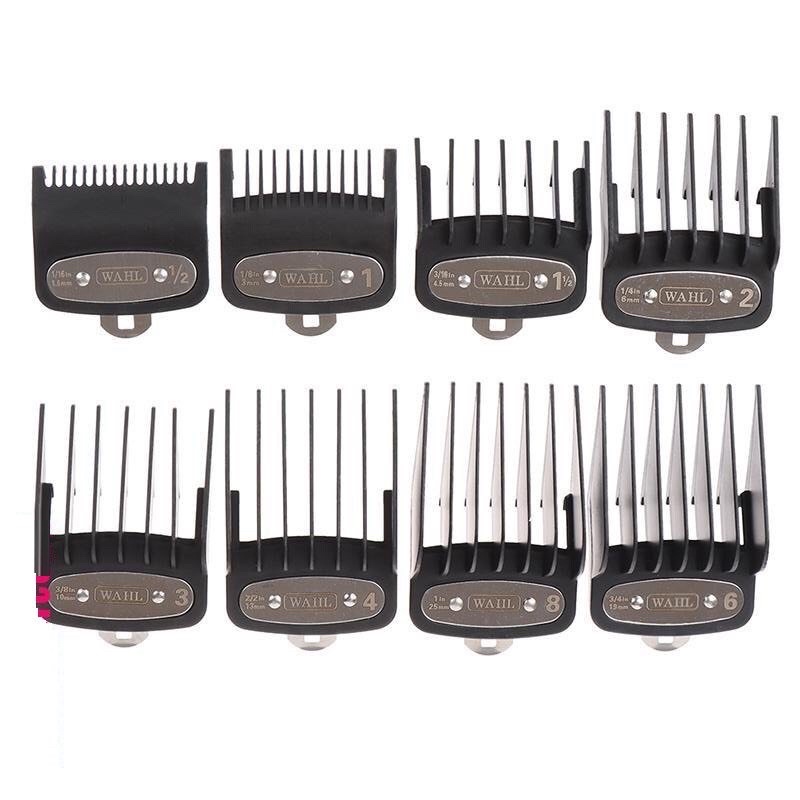 Bộ 8 Cữ Tông Đơ Gá Thép Wahl 1.5mm, 3mm, 4.5mm, 6mm, 10mm, 13mm, 19mm, 25mm Chính Hãng