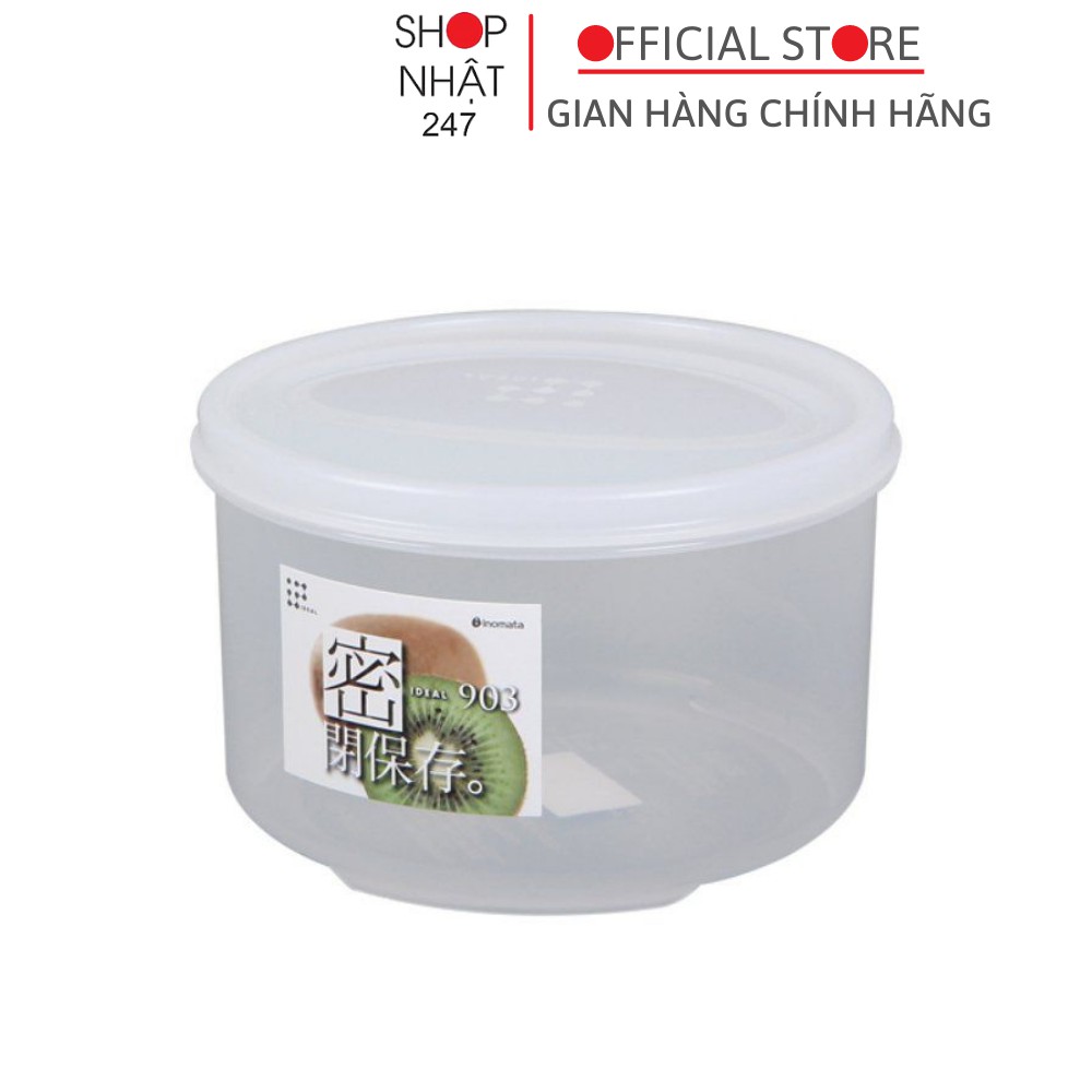 Hộp nhựa đựng thực phẩm 830ml loại tròn có nắp Inomata nội địa Nhật Bản - Nakaya