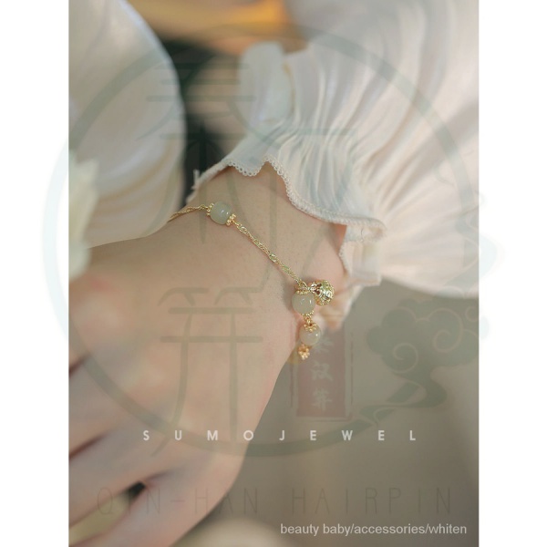 Vòng tay ngọc bích trong suốt cá tính phong cách retro cá tính cho nữ sinh