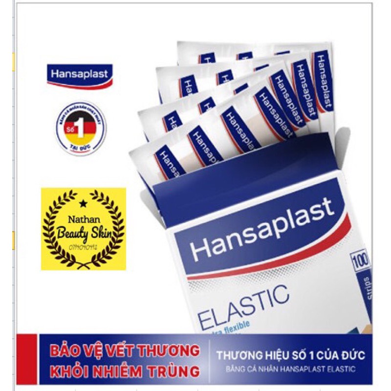 [CHÍNH HÃNG]BĂNG KEO CÁ NHÂN HANSAPLAST ELASTISC 100 MIẾNG