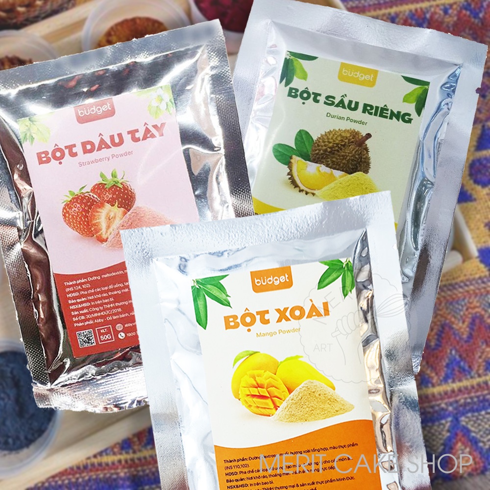 Bột tạo màu/ tạo vị trái cây nhiều loại 50g