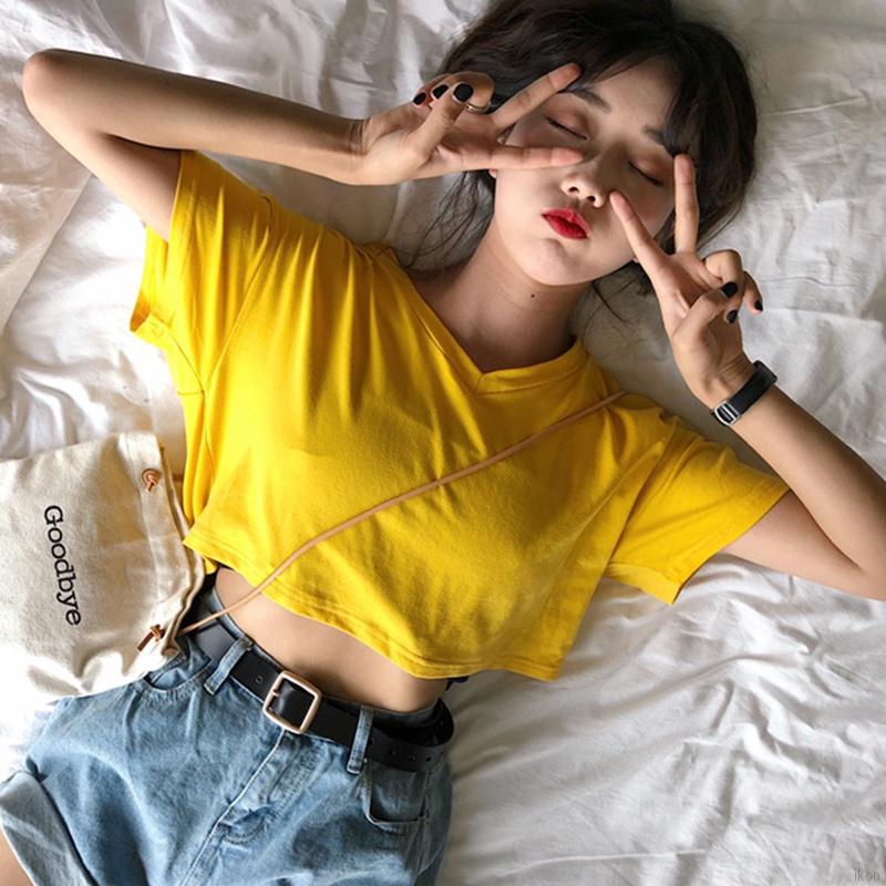 Áo Thun CROPTOP CỔ TIM TRƠN Nữ (Khách xem BẢNG SIZE nhé)