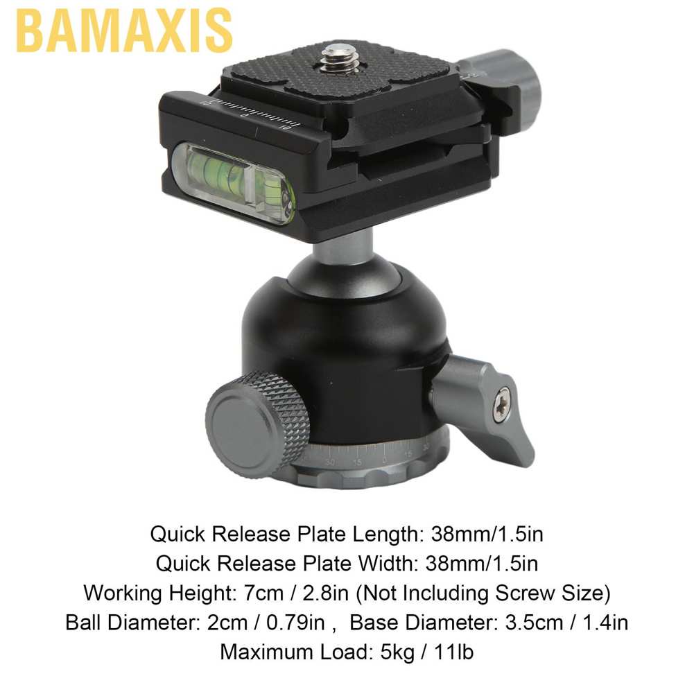 Đầu bi bamaxis mini bằng hợp kim nhôm xoay 360 độ cho chân máy ảnh kỹ thuật số
 | BigBuy360 - bigbuy360.vn