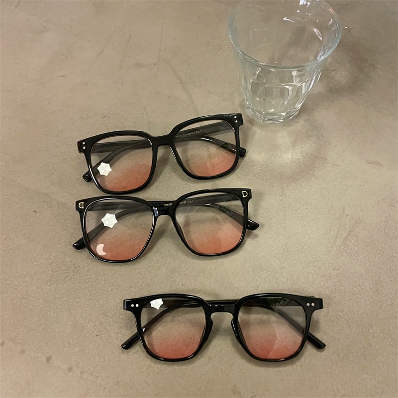 Su Yan Comes Kính Má Hồng 199034Mắt Kính Gọng Đen Phẳng Không Để Lại Dấu Phiên Bản Hàn Quốc Cổ Điển