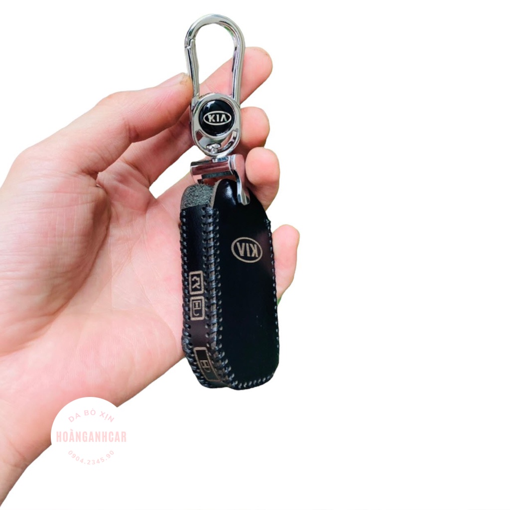 Ốp Chìa Khóa Xe Kia Cerato 2019-2021 Bằng Da Bò Thật, Bọc Chìa Khoá Kia Bao Da Chìa Khoá Cerato