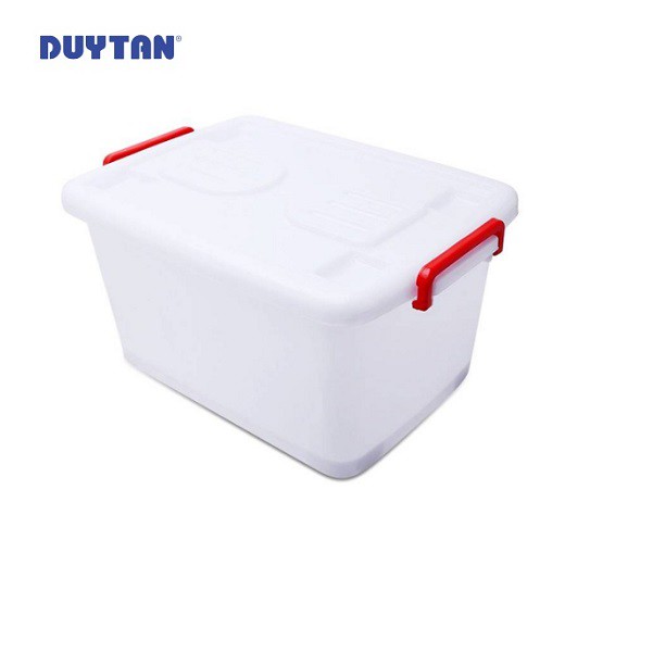 Thùng Nhựa Vuông Duy Tân 90 Lít Có Bánh Xe - Kích thước 70 x 49 x 41 cm