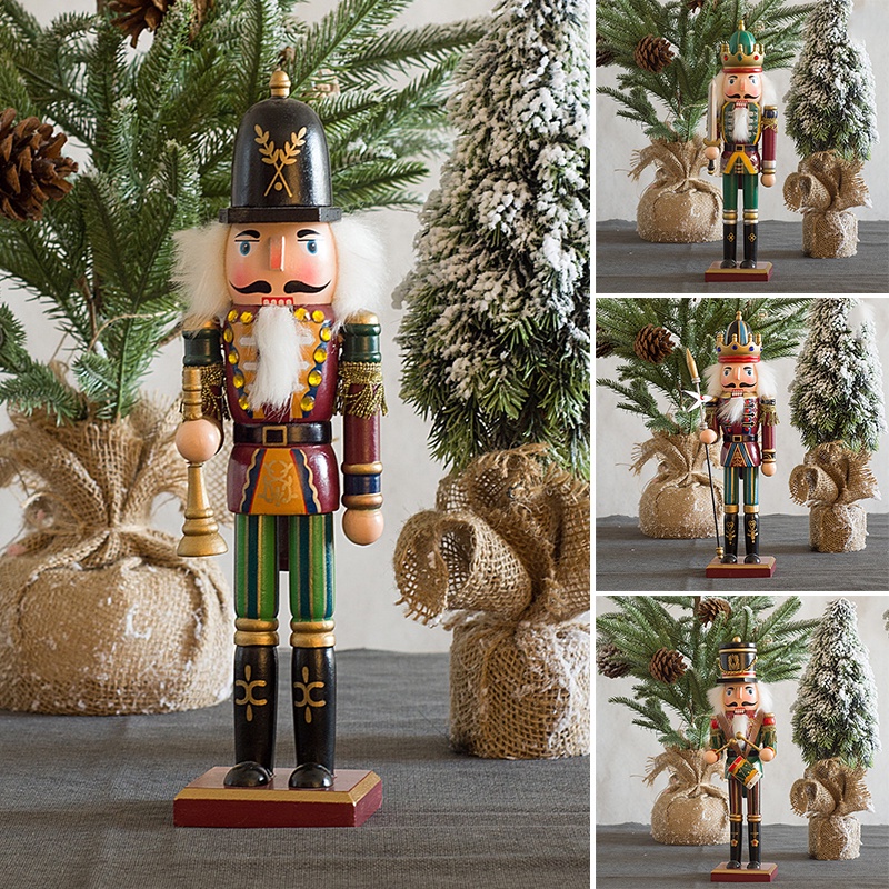 Búp bê gỗ hình lính Nutcracker 30cm trang trí nhà cửa