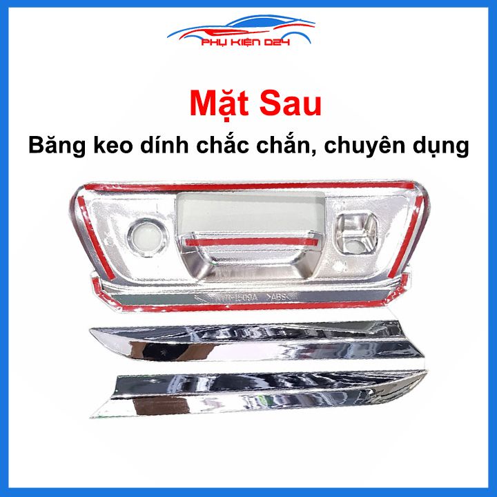 Ốp tay mở cốp Navara 2015-2016-2017-2018-2019-2020-2021 ha màu đen mạ crom trang trí xe chống va đập hiệu quả