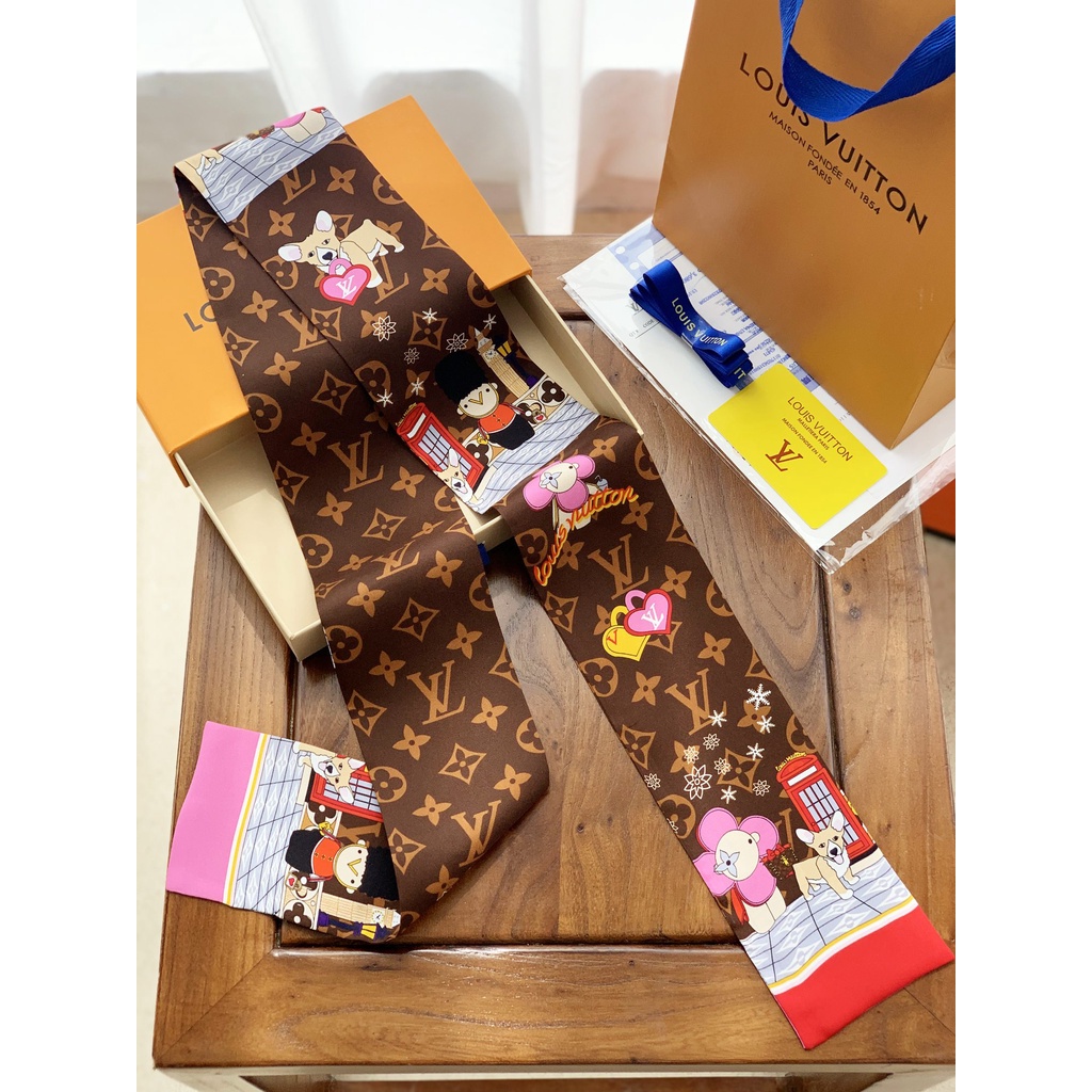 Khăn Quàng Cổ / Xách Tay Bằng Ruy Băng Lụa Họa Tiết Linh Vật Thời Trang 2022 Cho Nữ