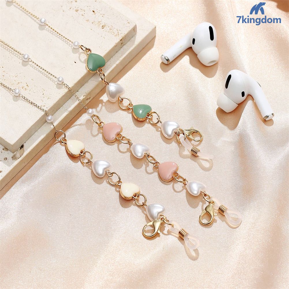 Kính chuỗi treo cổ mặt nạ Chống-mất Rope Dual-Sử dụng ánh sáng da sáng tạo tình yêu Chuỗi Ngọc Trai trẻ em của mặt nạ treo vành đai-7 Vương Quốc Anh
