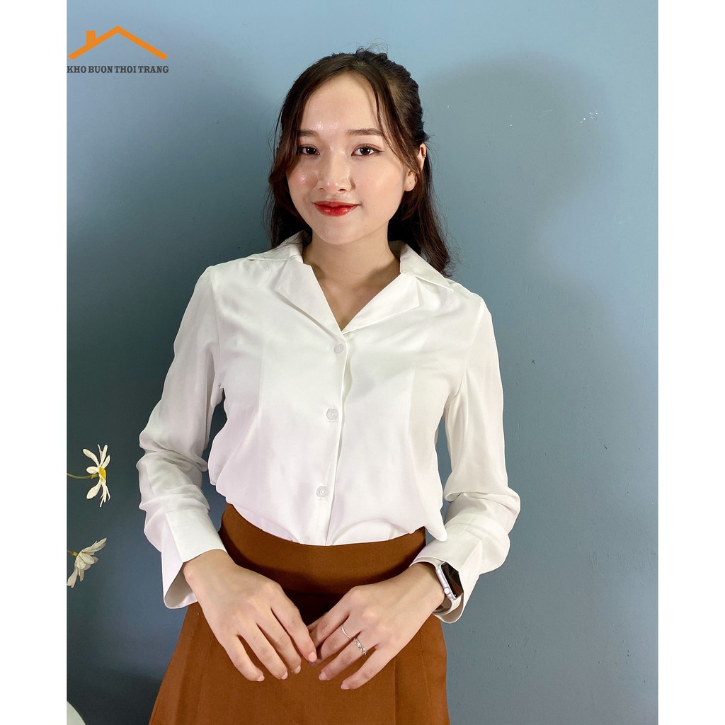 Áo Sơ Mi Lụa Cổ Vest_Phong Cách Tiểu Thư