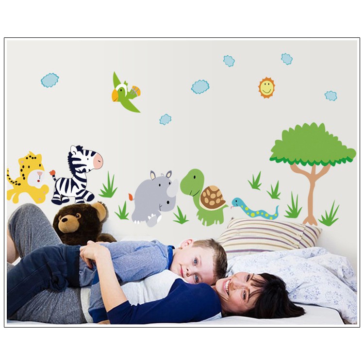 Decal dán tường Vườn thú nhỏ 2 - MSP DB038