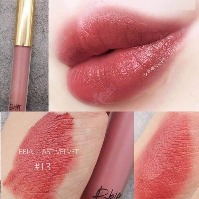 Son kem Bbia Last Velvet Lip Tint màu 13 cam pha hồng nâu