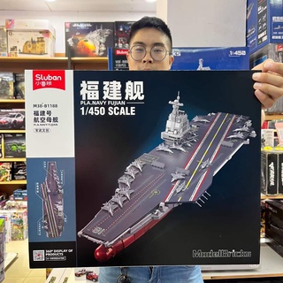 (Có Sẵn ) đồ chơi Lắp ráp mô hình Sluban M38-B1188 PLA.NAVY FUJIAN Aircraft Carrier 1/450 tàu sân bay