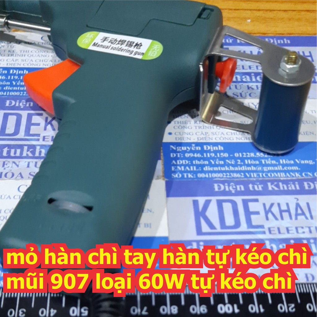 mỏ hàn chì tay hàn tự kéo chì mũi 907 loại 60W tự kéo chì kde2372