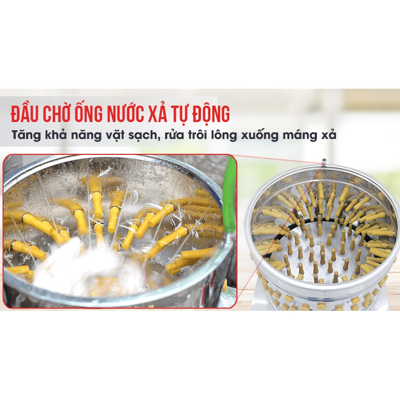 Máy vặt, nhổ lông gà vịt NEWSUN 70 cm - Hàng chính hãng + tặng Phễu cắt tiết gà và 20 núm vặt lông gà