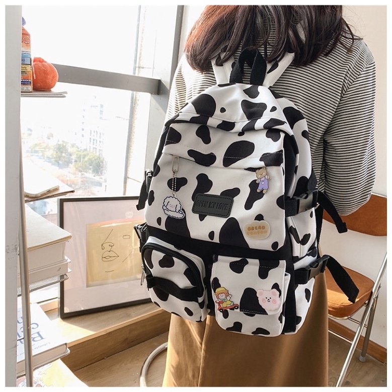 🐮 Balo bò sữa đi học siêu nhiều ngăn 💖 HÀNG CÓ SẴN 💥 Hot item của 2021 ✨✨