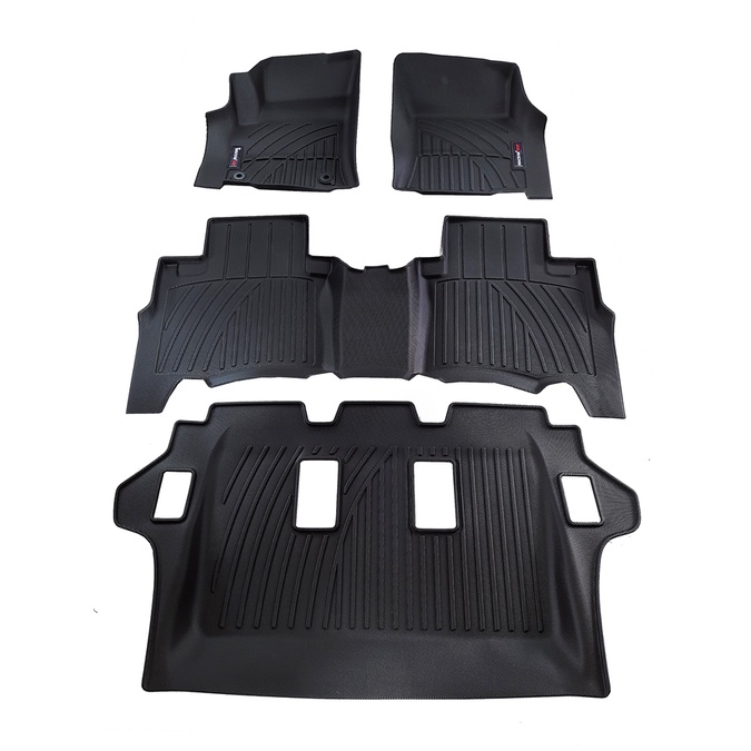 Thảm lót sàn xe ô tô Toyota Fortuner 2008-2015 Nhãn hiệu Macsim chất liệu nhựa TPV cao cấp màu đen, màu be  - 3