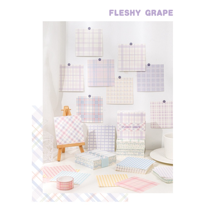Peach Checkered element sticky note paper Memo Pad School Office Stationery Notepad