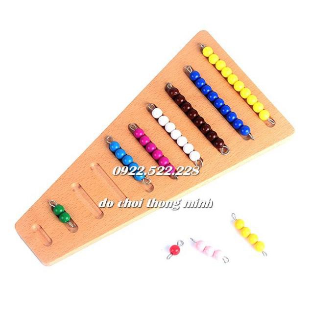 Bộ cườm 1-9 kèm khay đựng - Giáo cụ Montessori