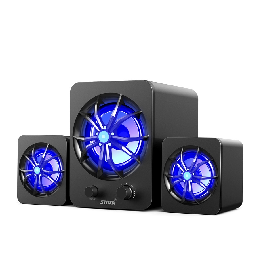 Loa Máy Tính - Loa Để Bàn Cao Cấp SADA - D207 Loại Có Dây Và Bluetooth Đèn LED Đổi Màu Liên Tục Âm Bass Mạnh Mẽ