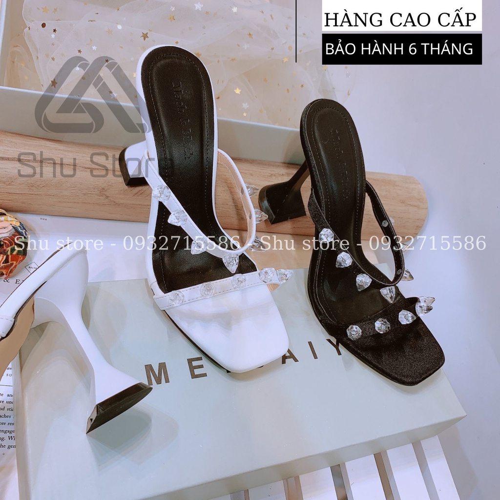 DÉP CAO GÓT SHU STORE - -DÉP CAO GÓT 9 PHÂN - DÉP THỜI TRANG NỮ 2 QUAI ĐÍNH HẠT THỦY TINH CỰC ĐẸP