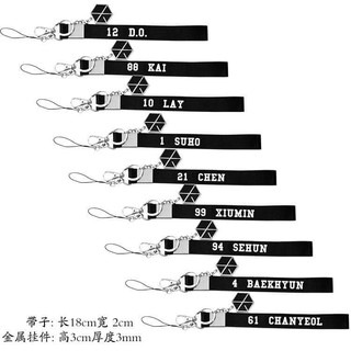 Nametag exo các thành viên + keyring kim loại