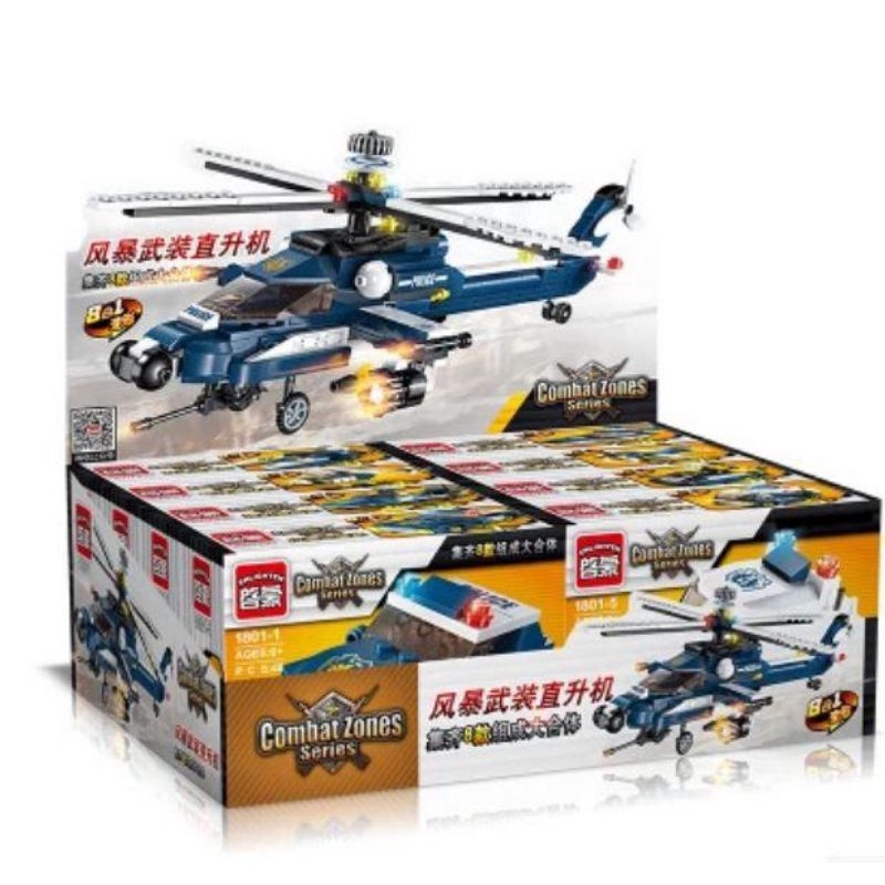 Bộ lego xếp hình Qman 1801 máy bay trực thăng