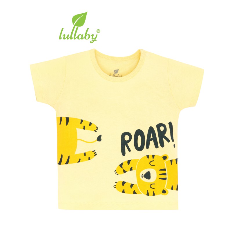 Áo cộc tay cài vai Lullaby cho bé trai NH616P Vàng [Thời Trang trẻ em cao cấp - chính hãng Lullaby Store]