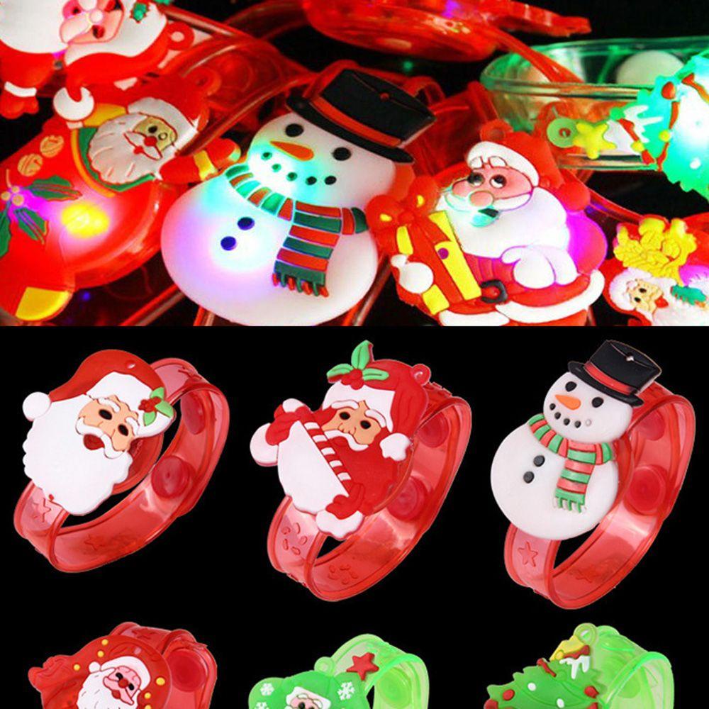 1 / 2 Vòng Tay Đèn LED Họa Tiết Hoạt Hình Phong Cách Giáng Sinh Độc Đáo Cho Bé